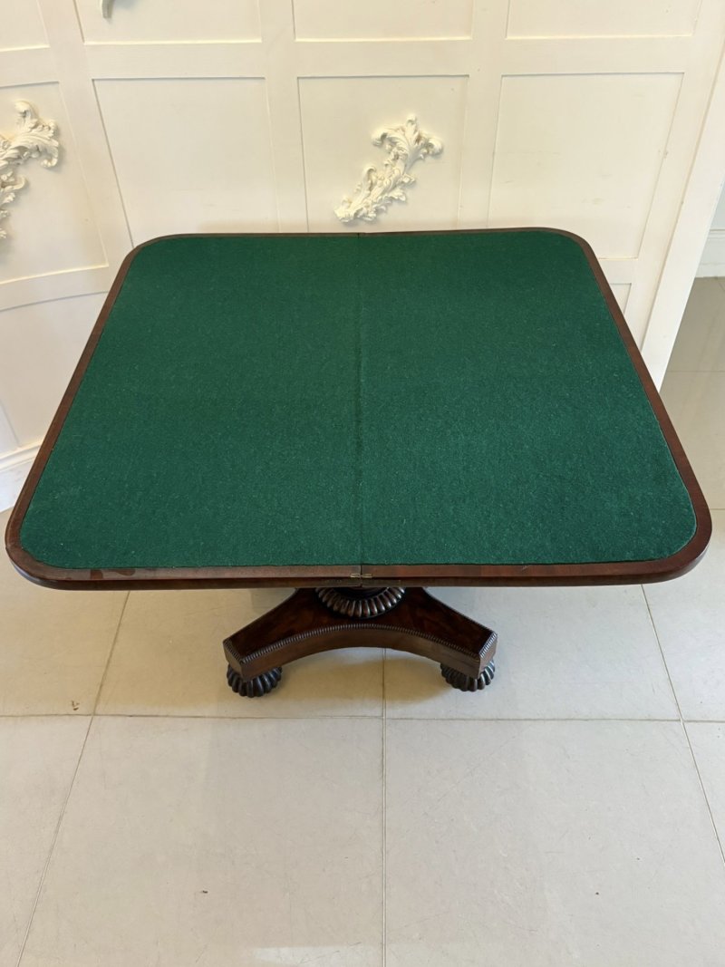 Antique William IV Quality Figured Mahogany Card/Console Table